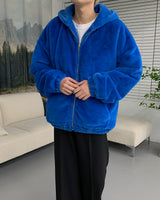 UI Mink Fur Hood Zip-Up Jumper (4 colors)