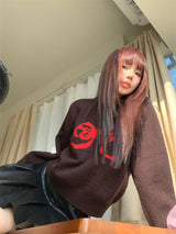 Brown Ribbon Title Knit