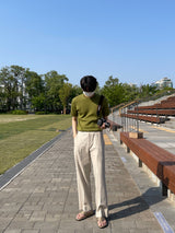 サマーリネンアイスバックバンディングスラックス/Summer linen ice back banding slacks (3 colors)