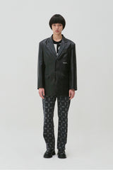 フリップクラックレザーブレザー / FLIP Crack Leather Blazer_Black (6678754295926)