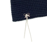 リボンチェーンビーニー / Ribbon Chain Beanie [Black]