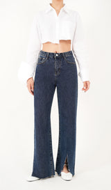 ワイドフィットスリットデニムパンツ / WIDE FIT SLIT DENIM PANTS [16627]