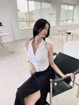 ストレートホルターシャツ/120. Straight halter shirt