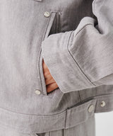 NO COLLAR CROPED JACKET (GRAY) / SET-UP