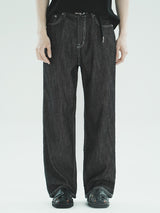 リネンワイドデニムパンツ / M204 LINEN WIDE DENIM PANTS_BLACK