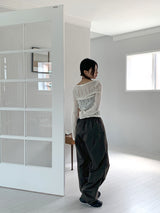 Socle Shirring Pleated Two-Way Jogger Pants