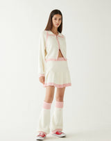 ブークルニットプリーツスカート/BOUCLE KNIT PLEATS SKIRT IVORY