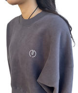 プリントクロップドスウェット/Print Cropped Sweat-CHARCOAL