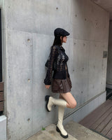 Leather cargo skirt pants