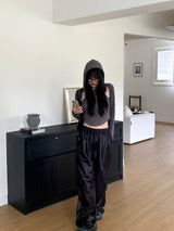 Tissue Coated Parachute Two Way Jogger Wide Pants