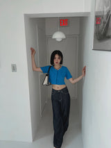 リネンローワイドパンツ/no,1048 linen raw wide pants