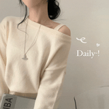 [Satisfaction 100!/Slim Fit] 2U One Shoulder Off-Shoulder Strap Knit - 4 colors