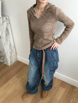 Haisley collar v-neck Knit