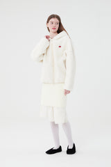 チェリーフリースフーディー付きジャンパー / CHERRY FLEECE HOODIE JUMPER [CREAM]