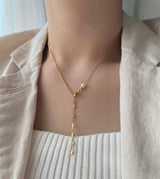イノセントパールハートツーウェイネックレス/go Innocent pearl heart two-way y guest look necklace(Gold color)