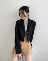 エリス２ボタンクロップミニマルブレザーショートジャケット/[MADE] Eris Two Button Crop Minimal Blazer Short Jacket