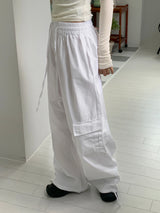 Liverd Cargo Pocket Washing Linen Two-Way Jogger Wide Pants