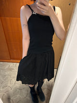 フラワーレーススカート/flower lace skirt (black)