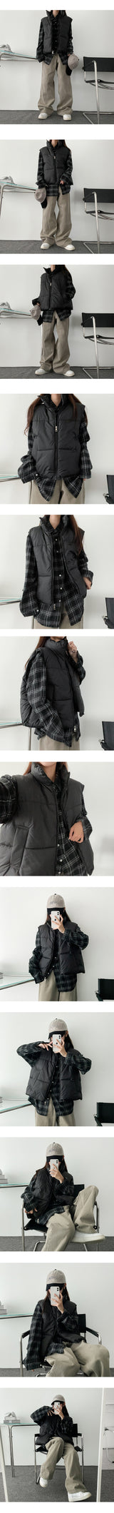 Day String Oversized Fit Padded Vest