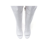 Thigh High Open Toe Heel Boots(White)