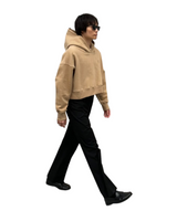 プリントクロップドフーディ / Print Cropped Hoodie-BEIGE
