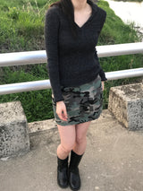 Haisley collar v-neck Knit