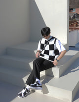Uno Checker Town Knit Vest (2color) (6677041053814)