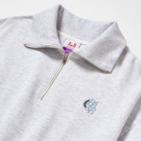 スモールロゴハーフジップアップスウェットシャツ / SMALL LOGO HALF ZIPUP SWEATSHIRT_WHITE MELANGE