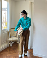 フレンチ2タックスラックス / French two-tuck slacks (4 color)