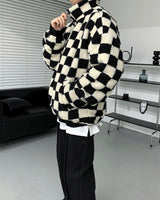 UIウールチェックタートルネックジップアップ/UI Wool Check Turtleneck Zip-Up (2 colors)
