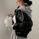 [Hood detachable/back banding] デニムムーデンルーズフィットクロップドフードジーンジャケット