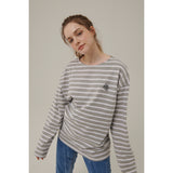 スモールロゴストリプロングTシャツ / SMALL LOGO STRIPE LONG SLEEVE T-SHIRT_GRAY