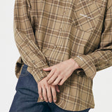 レイラフラフチェックシャツ / Layla endless love Fluff Mood Check shirt S24 Brown (6550275227766)