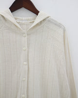 ウィットストリングフードカーディガン / Wit string hooded cardigan (3color)