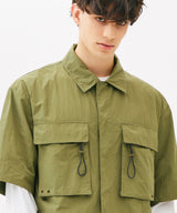 TWO POCKET STRING HALF SHIRTS (KHAKI) (6585202704502)