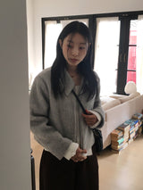 【ウール50】ミルコモヘアショートカラージャケット