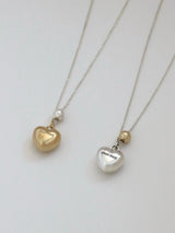 ハートロングボールネックレス14k