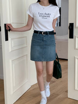 ルシャレタリングＴシャツ / LES CHATS LETTERING T-SHIRT WHITE