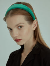 Racing Green Velvet Headband (6611847151734)
