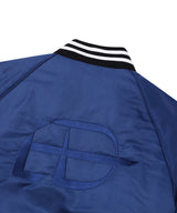  BOLD LOGO LONG VARSITY JACKET_BLUE