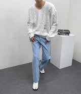 ウィステッドダメージニット/SK wisted damage knitwear (4 colors)