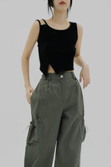 アンバランススリーブレス/Unbalanced sleeveless (3color)