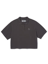MONO CHERRY CROP PIQUE [CHARCOAL]