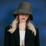 Wide brim wash bucket hat GRAY