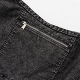 Washed Denim Shoulder Bag (Black)
