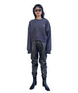 プリントクロップドスウェット/Print Cropped Sweat-CHARCOAL