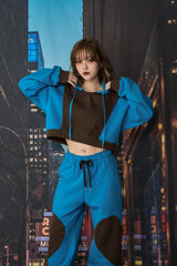 ラインクロップフーディー / LINE CROP HOODIE (BLUE)