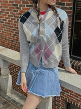 アーガイルルーピーカーディガン /  argyle loopy cardigan