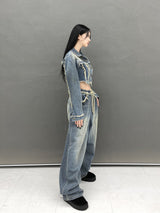 ジェンダメージワイドデニムパンツ/[High quality] 790. Jen damage wide denim pt