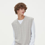 BLOCK LINK KNIT VEST_GRAY (6610821873782)
